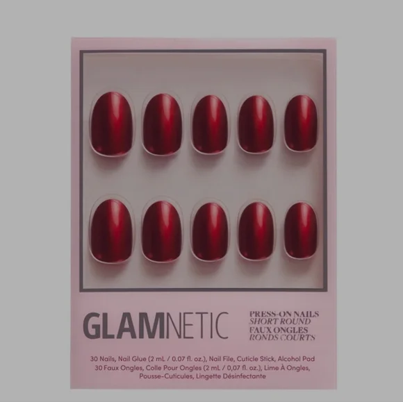 Glamnetic “Cherry Glaze” Press-On Nails | Short Round | Partial Set (20 Nails) - Picture 3 of 6